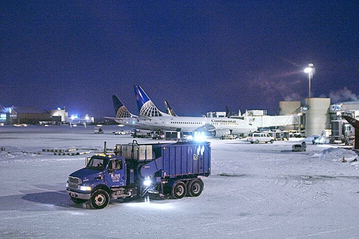 Airport in Snowstorm - Predawn - Getting Ready