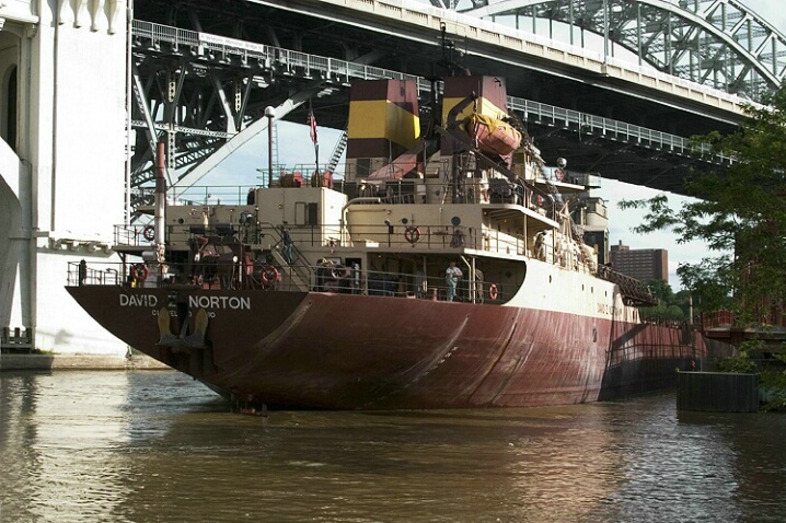 Commerce - Ore Boat on Cuyahoga River
