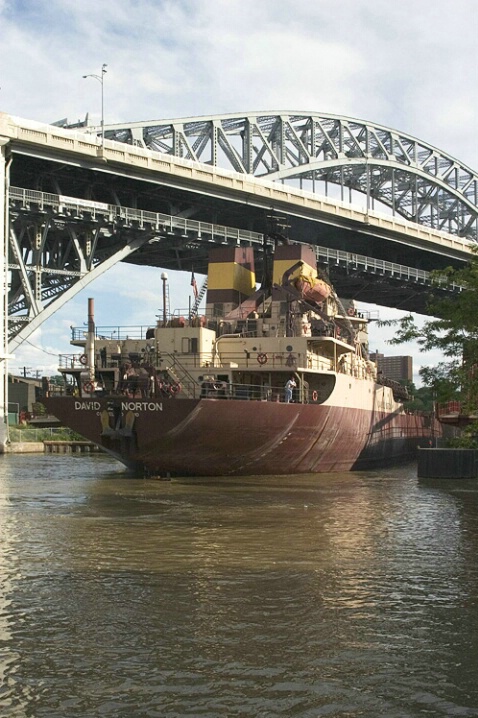 Commerce - Ore Boat on Cuyahoga River v2