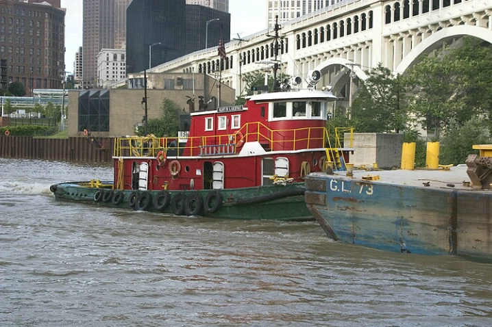 Commerce - Tugboat and Bargeon Cuyahoga River