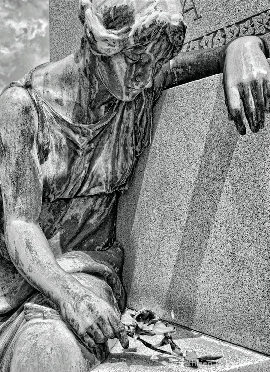 Grief in Bronze: Cemetery Statue