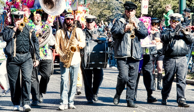 Marching musicians