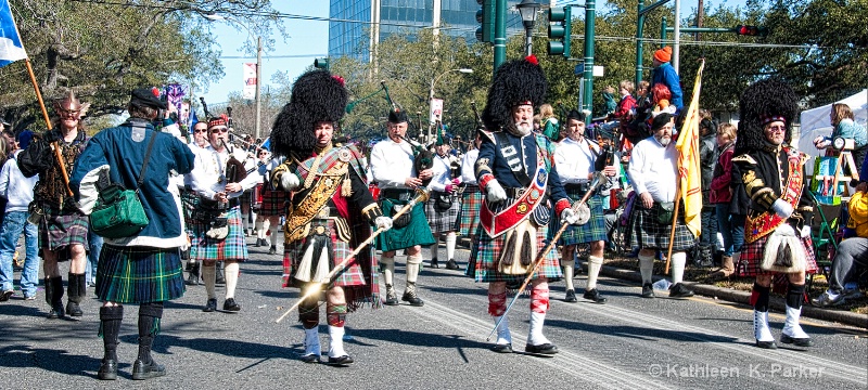 Marching bagpipers