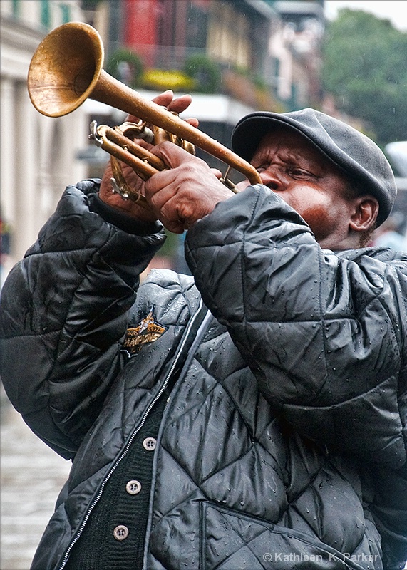 Rainy DayTrumpeter in Jackson Square