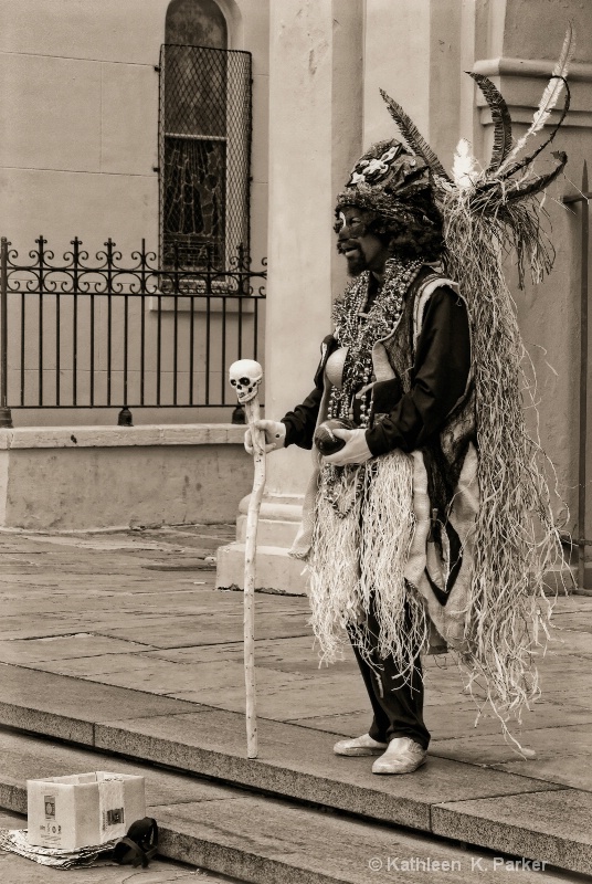 Voodoo Man New Orleans - sepia