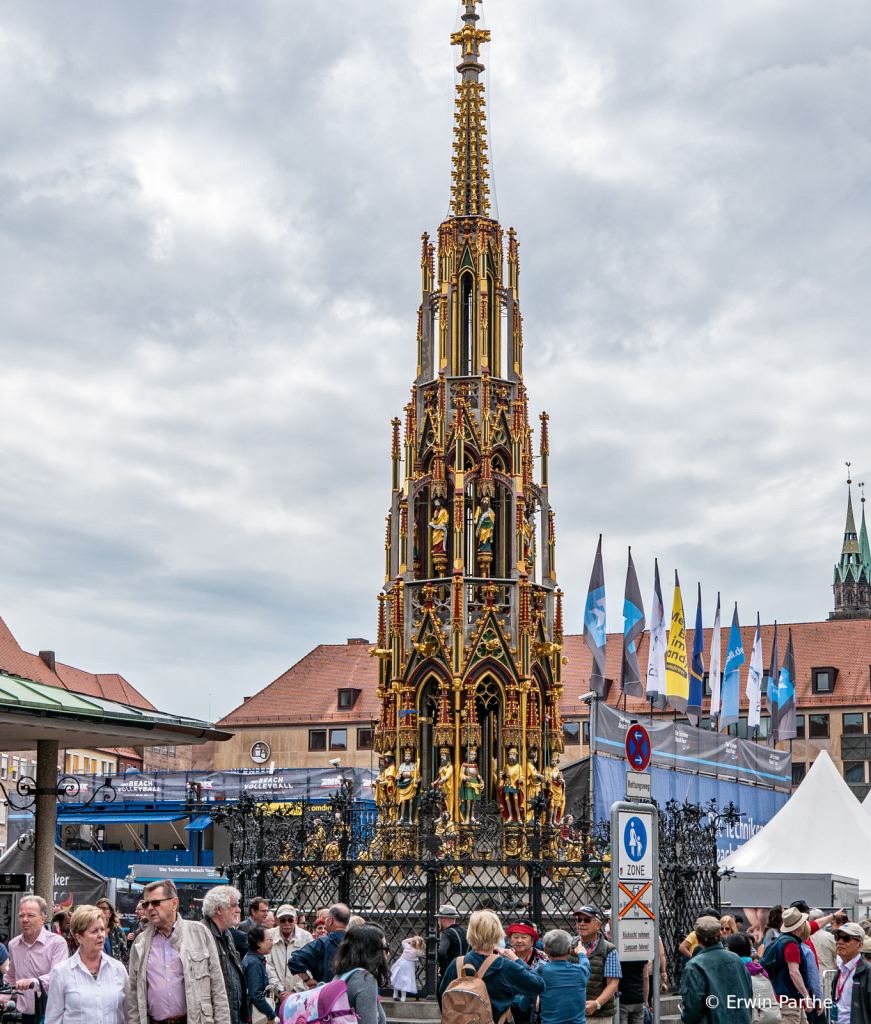 Nuremberg's ornate Gothic fountain