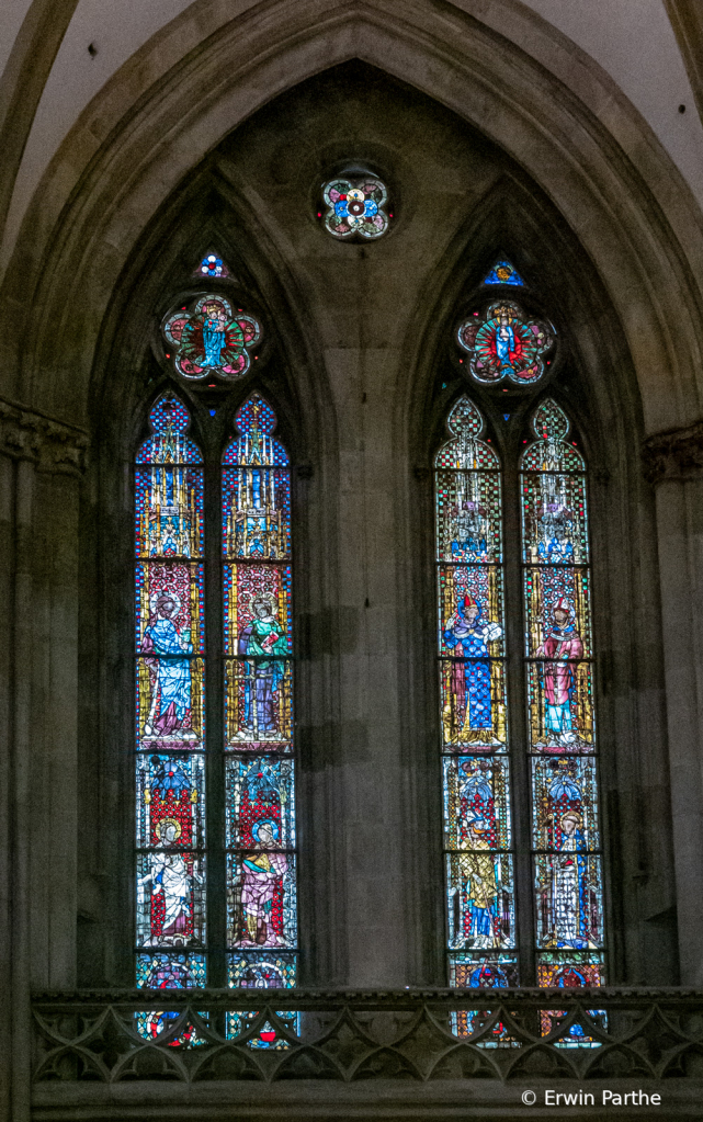 Stained glass window in the Cathedral.