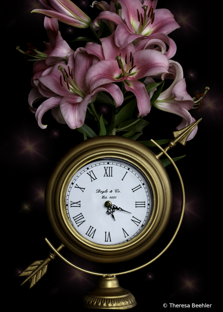 Clock with Flowers