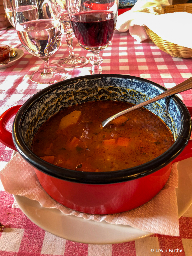 Lunch - Goulash with wine