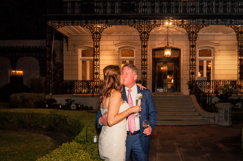 Bride and Groom Outside of New Orleans Venue