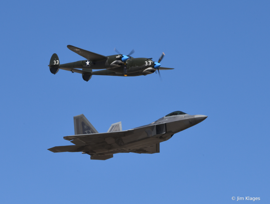 Heritage Flight: F-22 and P-38