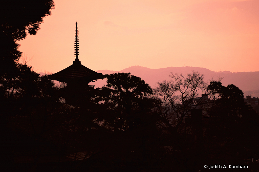 Kyoto pagoda at dusk