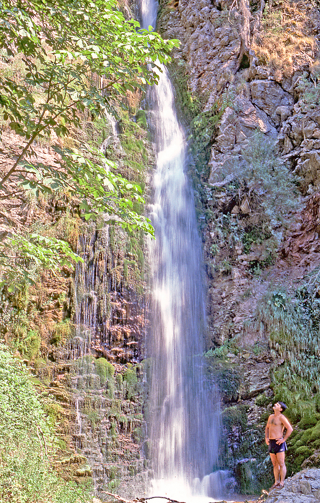 Looking up the waterfall!
