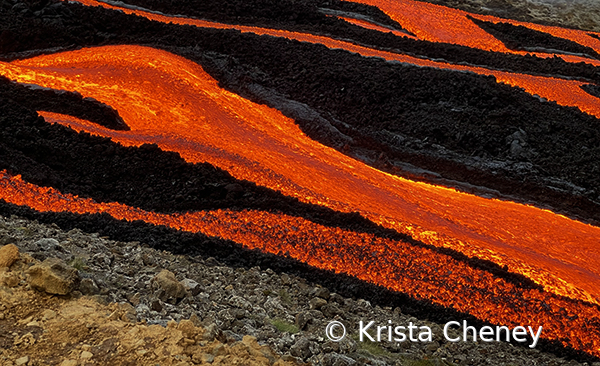 Lava river, Fagradalsfjall volcano, Iceland