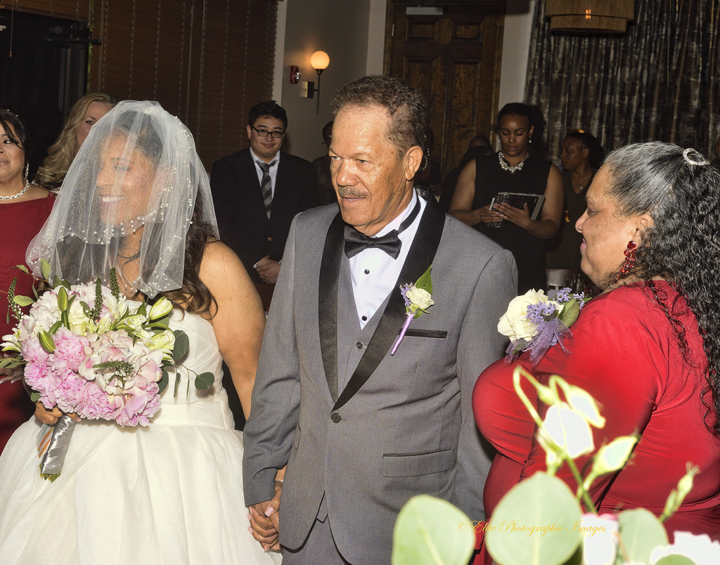 Bride/Dad entrance view by adoring Mom