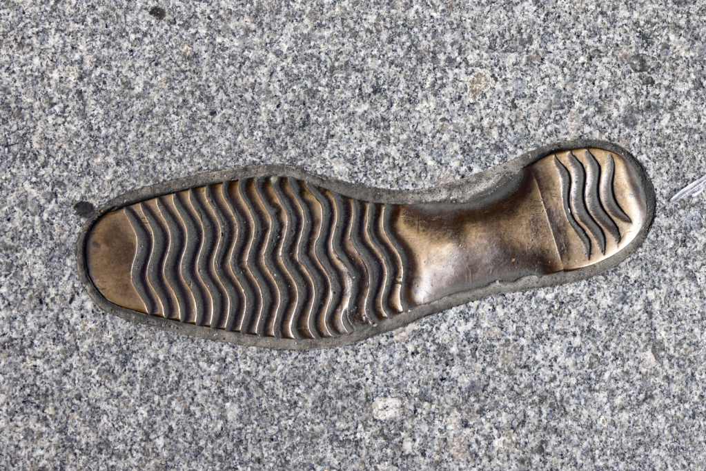 Brass footprint Dublin  Sidewalk
