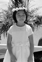 Flower Girl: Portrait in Black and White