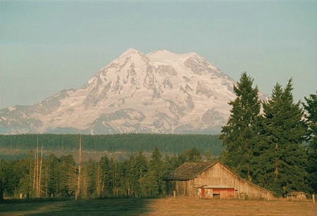 Mt. Rainer and Barn