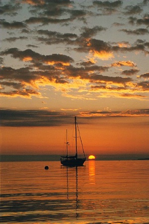 Sailboat and Sunrise - Too Far Away