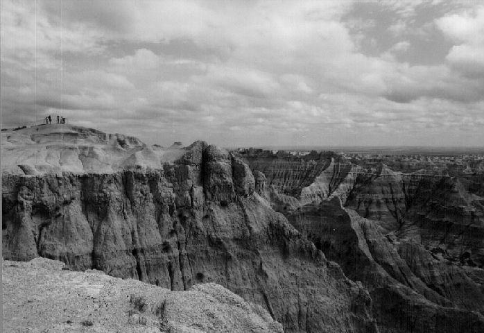 Little people looking into a Bad Land