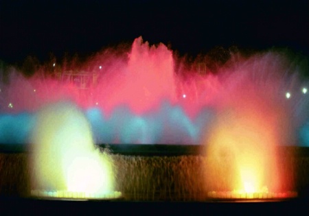 Colourful fountains