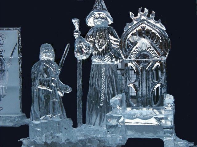 Froddo and Gandolf Ice Sculpture