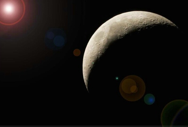 Crescent Moon with Added Lens Flare 