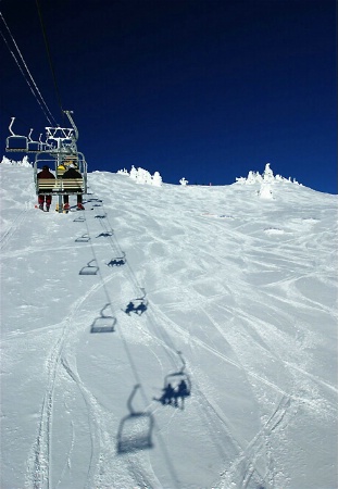 Chair lift shadows and lines