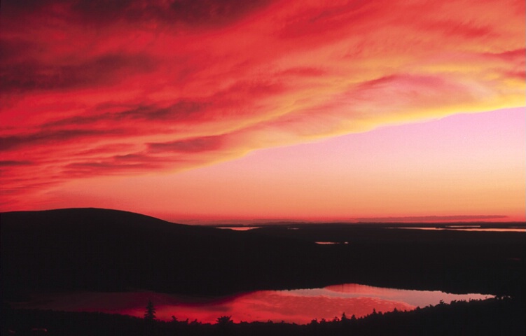 Jordan Pond at sunset