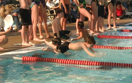 Anchor on relay - swimmer right coach left!