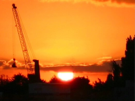 crane 2 at sunset