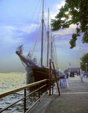 Schooner by the dock