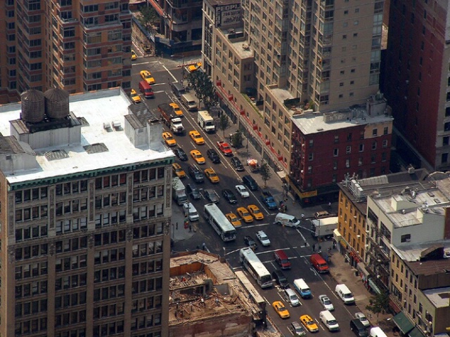 taxis below