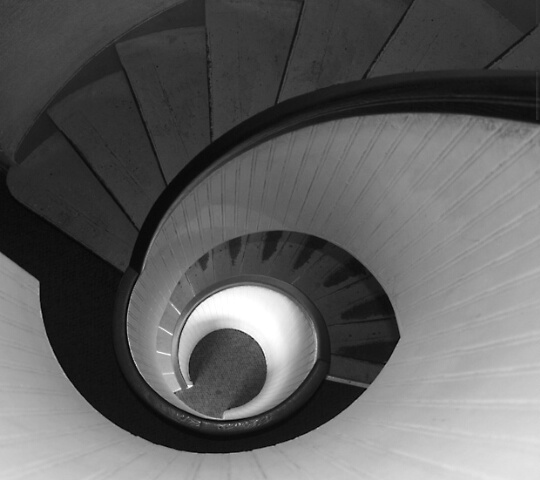 Up the spiral staircase