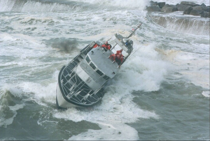 U. S. Coast Guard in heavy surf!!!!