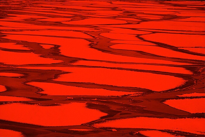 Lake Ice in Red - ID: 76341 © John D. Jones