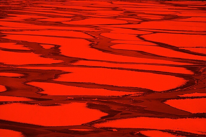 Lake Ice in Red - ID: 76341 © John D. Jones