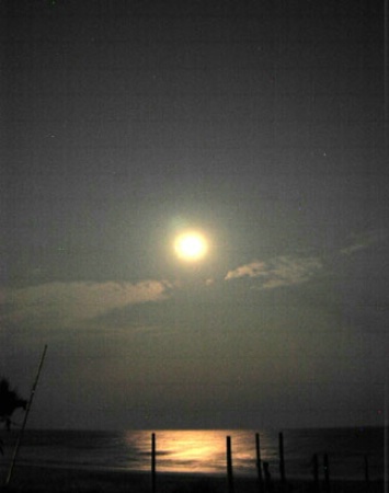 Moon over Folly Beach