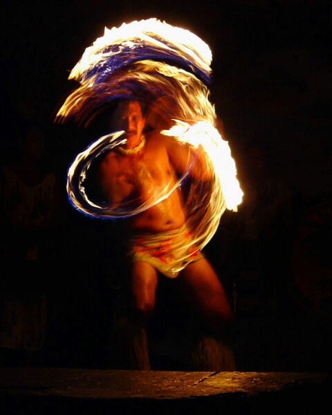 Fire Dance at Luau. Maui, Hawaii