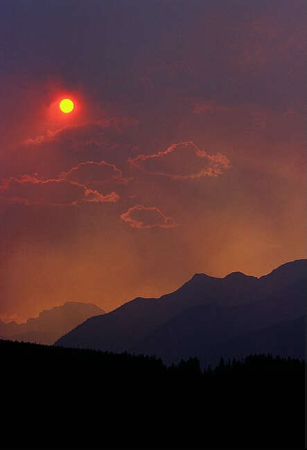 Smokey Sunset ~ Banff Springs