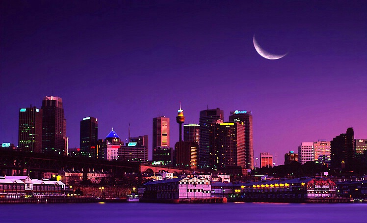 Crescent Moon over Sydney