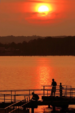 FISHING AT SUNSET