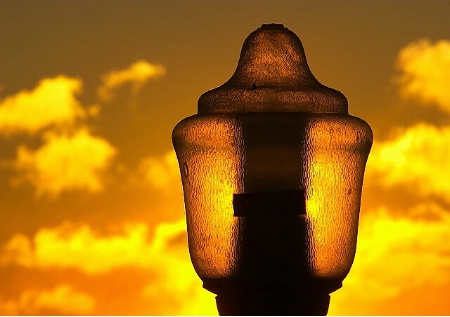 Sun Behind the Lamp Post