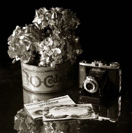 still life with camera