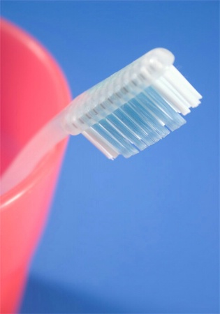 Toothbrush on blue