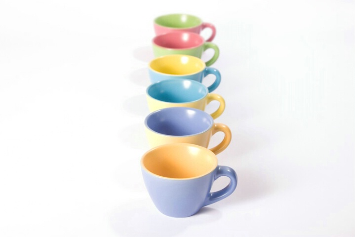 Colored coffee cups