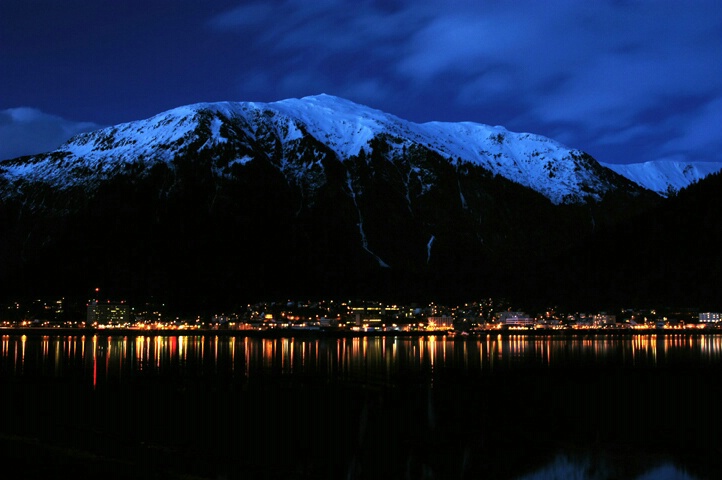 Juneau, Alaska at night