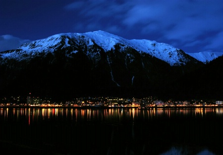 Juneau, Alaska at night