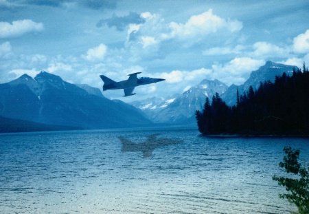 Jet Shadow Over MacDonald Lake