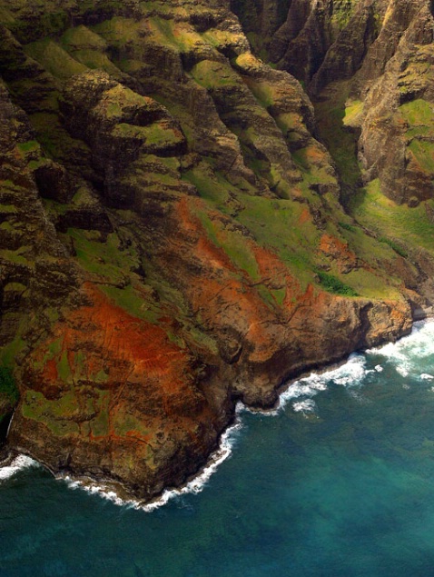 Na Pali Coast Cliffs and Reefs Aerial